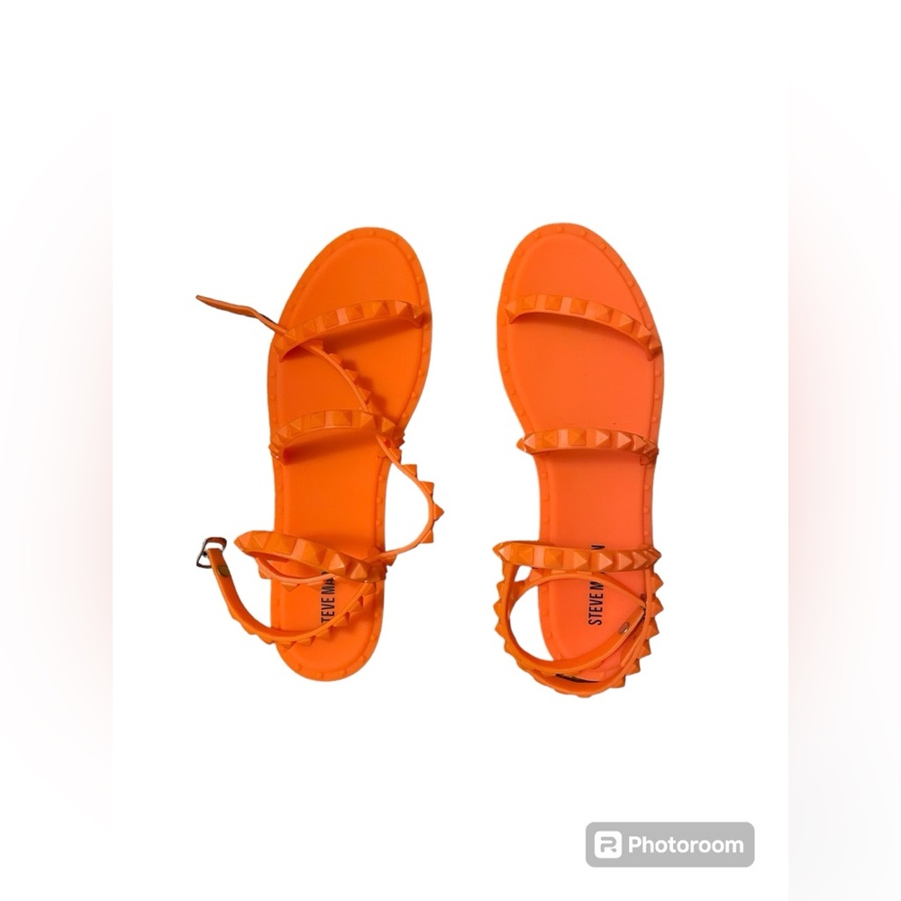 Steve Madden orange jelly studded flat sandals